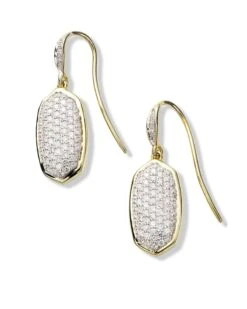 Lee Earrings In Pave Diamond And 14k Yellow Gold