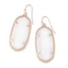 Elle Rose Gold Drop Earrings In Ivory Mother-of-Pearl