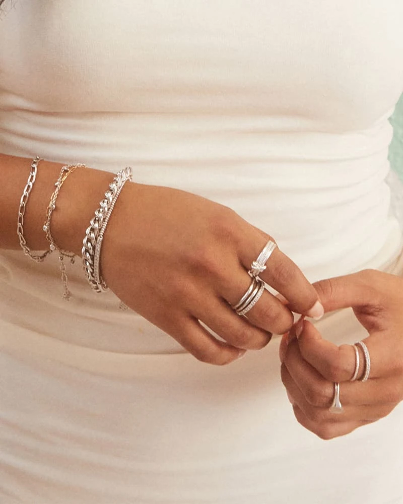 Addison Stretch Bracelet In Silver 4 Addison Stretch Bracelet In Silver - Image 2