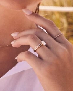 Astrid 14k Yellow Gold Ring In White Diamond -Kendra Scott Jewelry Store Kendra Scott Astrid Band Ring White Diamond Yellow Gold 00