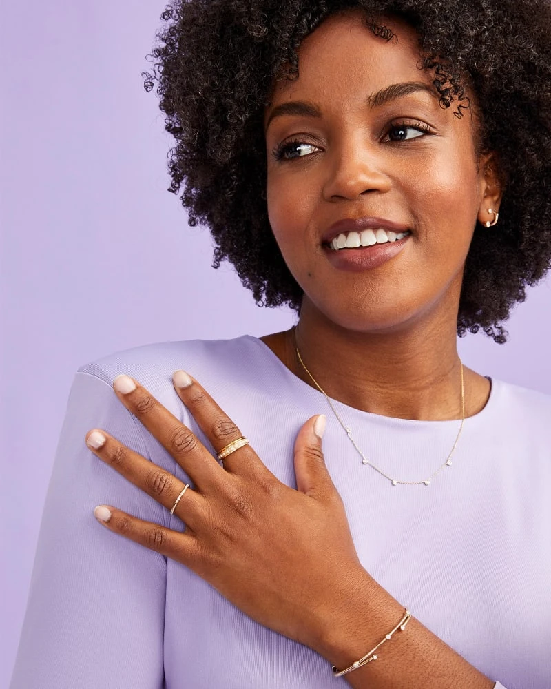 Audrey 14k Yellow Gold Strand Necklace In White Diamond 5 Audrey 14k Yellow Gold Strand Necklace In White Diamond - Image 3