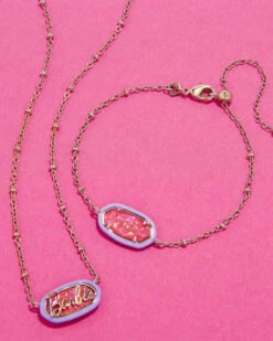 Barbie™ X Kendra Scott Gold Elaina Satellite Reversible Bracelet In Pink Iridescent Glitter Glass 8 Barbie™ X Kendra Scott Gold Elaina Satellite Reversible Bracelet In Pink Iridescent Glitter Glass -Kendra Scott Jewelry Store Kendra Scott Barbie Elaina Satellite Bracelet Pink Iridescent Glitter Glass Gold 01