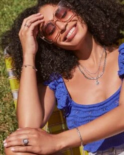 Brielle Chain Bracelet In Silver -Kendra Scott Jewelry Store Kendra Scott Brielle Chain Bracelet Rhodium 00