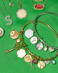 Charm Bangle Bracelet In Sterling Silver 7 Charm Bangle Bracelet In Sterling Silver -Kendra Scott Jewelry Store Kendra Scott Charm Bangle Bracelet Sterling Silver 00