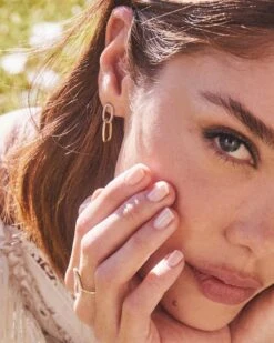 Elisa 14k Yellow Gold Interlocking Drop Earrings In White Diamond -Kendra Scott Jewelry Store Kendra Scott Elisa Interlocking Drop Earring Yellow Gold 00