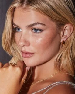 Danielle Gold Convertible Link Earrings In White Crystal -Kendra Scott Jewelry Store Kendra Scott Elle Link Earrings CZs Gold 02