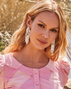 Ember Gold Statement Earrings In White Howlite -Kendra Scott Jewelry Store Kendra Scott Ember Statement Earring White Howlite Gold 02