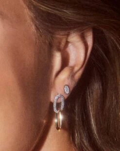 Elisa 14k Yellow Gold Interlocking Drop Earrings In White Diamond -Kendra Scott Jewelry Store Kendra Scott Interlocking Elisa Drop Earrings Yellow Gold 01