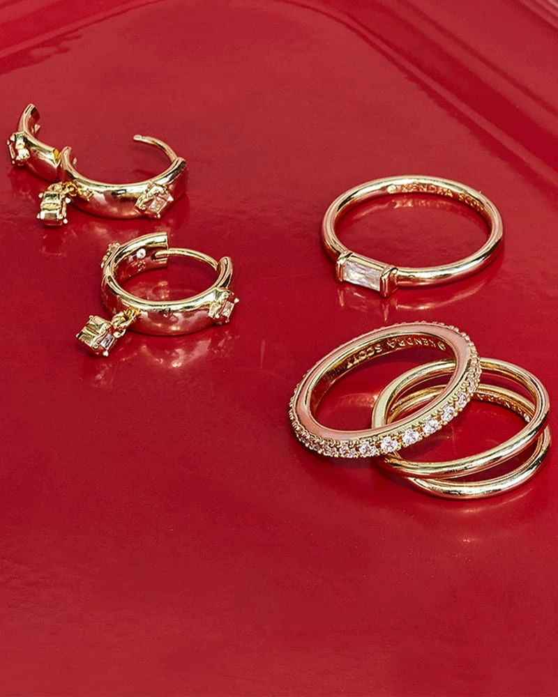 Juliette Gold Band Ring In White Crystal 6 Juliette Gold Band Ring In White Crystal - Image 4