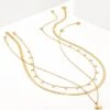 Cross Necklace Layering Set In Gold