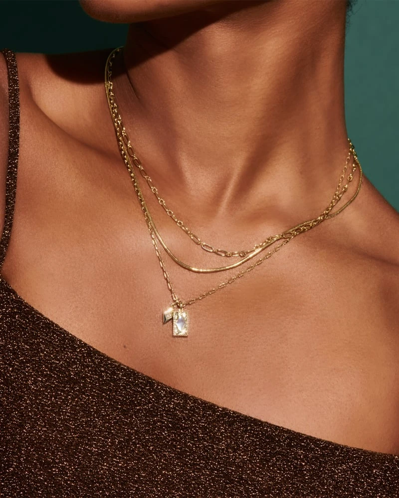 Kinsley Gold Multi Strand Necklace In Ivory Mother-of-Pearl 6 Kinsley Gold Multi Strand Necklace In Ivory Mother-of-Pearl - Image 4