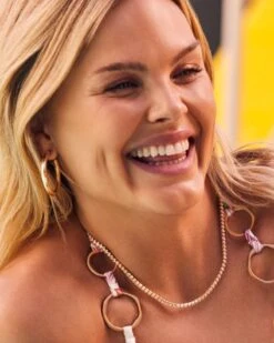 Larsan Gold Tennis Necklace In White Crystal -Kendra Scott Jewelry Store Kendra Scott Laresen Tennis Necklace White Crystal Gold 00 1