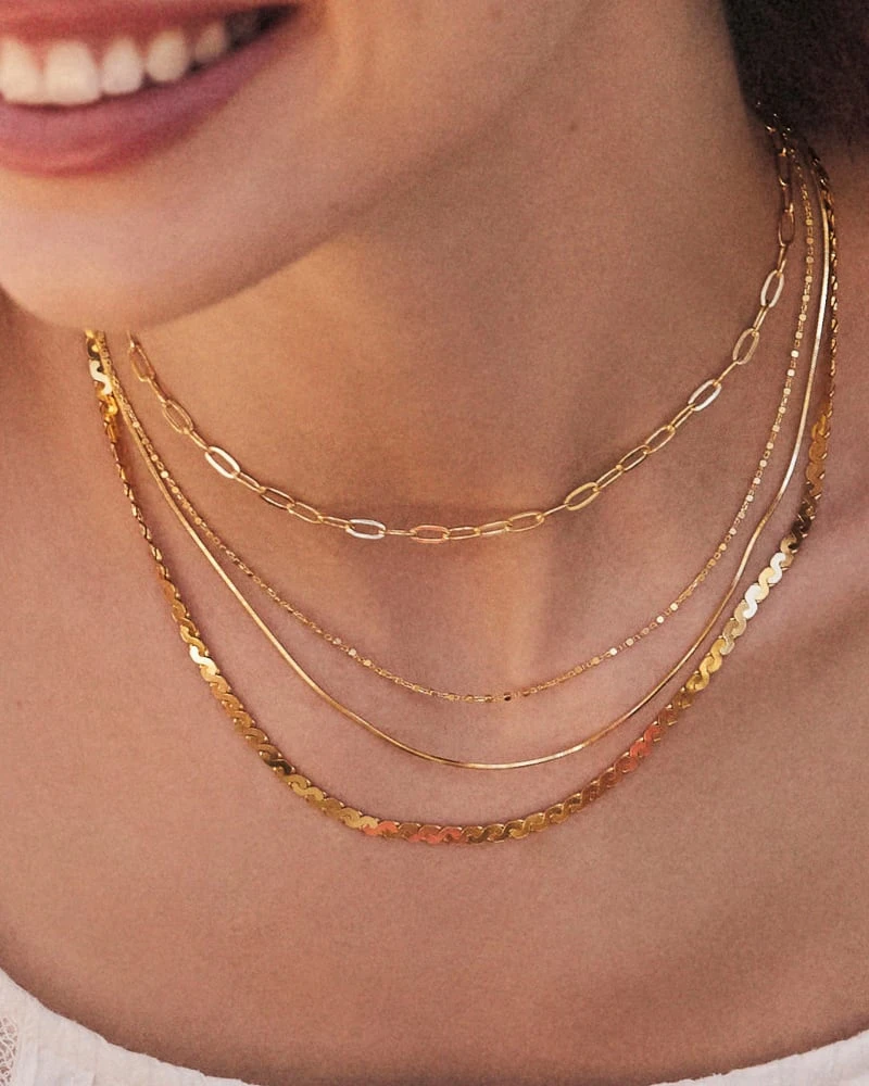 Large Serpentine Chain Necklace In 18k Gold Vermeil 4 Large Serpentine Chain Necklace In 18k Gold Vermeil - Image 2