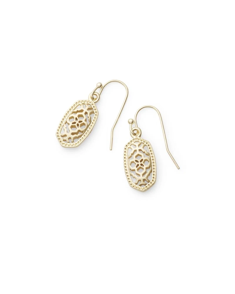 Lee Drop Earrings In Gold Filigree 3 Lee Drop Earrings In Gold Filigree