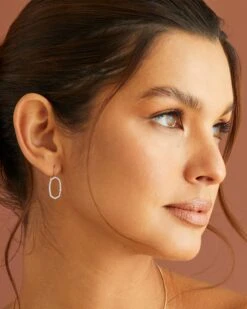 Lee 14k Yellow Gold Open Frame Earrings In White Diamond -Kendra Scott Jewelry Store Kendra Scott Lee Open Frame Earrings 14k Yellow Gold 00