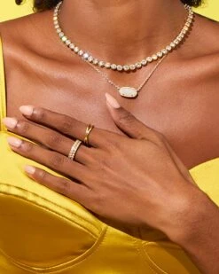 Livy Gold Rings Set Of 3 In White Crystal -Kendra Scott Jewelry Store Kendra Scott Livy Ring Set Gold 00