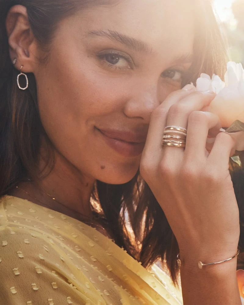 Marisa 14k Yellow Gold Cuff Bracelet In White Diamond 4 Marisa 14k Yellow Gold Cuff Bracelet In White Diamond - Image 2