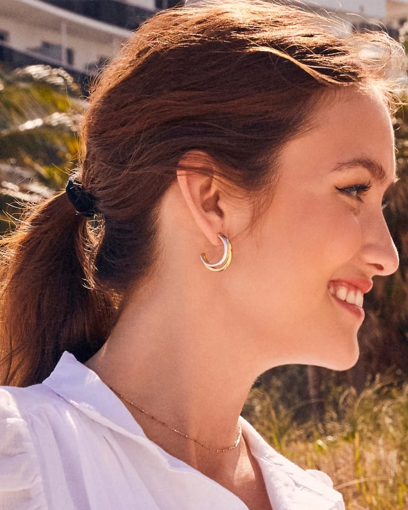 Meg Double Hoop Earrings In Mixed Metal 4 Meg Double Hoop Earrings In Mixed Metal - Image 2