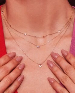 Michelle 14k Yellow Gold Strand Necklace In White Diamond 12 Michelle 14k Yellow Gold Strand Necklace In White Diamond -Kendra Scott Jewelry Store Kendra Scott Michelle Strand Necklace Yellow Gold 00