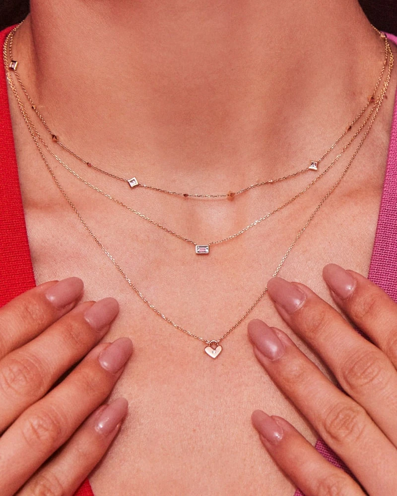 Michelle 14k Yellow Gold Strand Necklace In White Diamond 7 Michelle 14k Yellow Gold Strand Necklace In White Diamond - Image 5