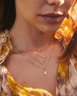 Michelle 14k Yellow Gold Pendant Necklace In White Diamond -Kendra Scott Jewelry Store Kendra Scott Noelle Pendant Necklace Yellow Gold 00