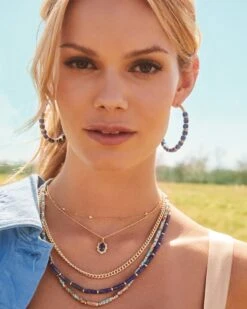 Piper Gold Pendant Necklace In Blue Lapis -Kendra Scott Jewelry Store Kendra Scott Piper Pendant Necklace Blue Lapis Gold 03