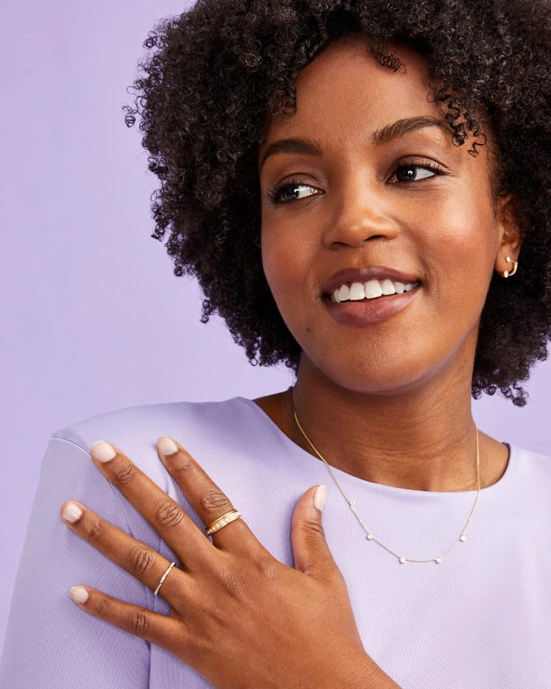 Posey 14k Yellow Gold Band Ring In White Diamonds 4 Posey 14k Yellow Gold Band Ring In White Diamonds - Image 2