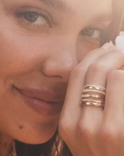 Posey 14k Yellow Gold Band Ring In White Diamonds 9 Posey 14k Yellow Gold Band Ring In White Diamonds -Kendra Scott Jewelry Store Kendra Scott Posey Band Ring Yellow Gold 01