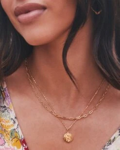 Small Paperclip Chain Necklace In 18k Gold Vermeil -Kendra Scott Jewelry Store Kendra Scott Small Paperclip Chain Necklace Gold Vermeil 01