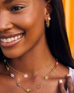 Susie Convertible Gold Ear Jacket Earrings In Hot Pink Kyocera Opal -Kendra Scott Jewelry Store Kendra Scott Susie Ear Jacket Earring Pink Opal Gold 00