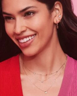 Tiny Heart Padlock 14k Yellow Gold Pendant Necklace In White Diamond -Kendra Scott Jewelry Store Kendra Scott Tiny Heart Padlock Yellow Gold 01