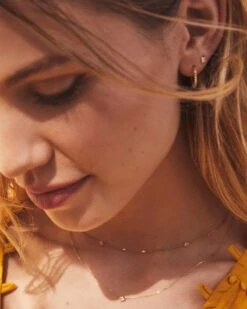 Tyler 14k Yellow Gold Huggie Earrings In White Diamond 7 Tyler 14k Yellow Gold Huggie Earrings In White Diamond -Kendra Scott Jewelry Store Kendra Scott Tyler Huggie Earring Yellow Gold 01