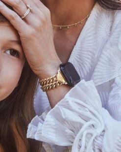 Whitley Double Chain Watch Band In Gold Tone Stainless Steel 10 Whitley Double Chain Watch Band In Gold Tone Stainless Steel -Kendra Scott Jewelry Store Kendra Scott Whitley Double Chain Watch Band Gold 01