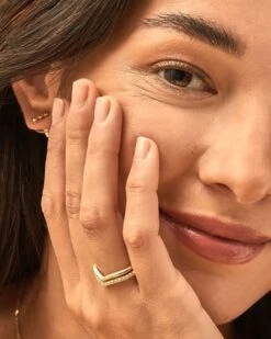 Wishbone Gold Ring Set In White Crystal -Kendra Scott Jewelry Store Kendra Scott Wishbone Ring Set White Crystal Gold 00