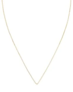 15" Thin Chain Necklace In 14k Yellow Gold