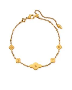 Abbie Delicate Chain Bracelet In Vintage Gold