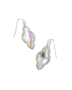 Abbie Silver Drop Earrings In Iridescent Abalone