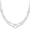 Abbie Multi Strand Necklace In Silver -Kendra Scott Jewelry Store kendra scott abbie multistrand necklace rhodium 01 lg
