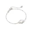Abbie Silver Satellite Chain Bracelet In Ivory Mother-of-Pearl -Kendra Scott Jewelry Store kendra scott abbie satellite chain bracelet rhodium ivory mother of pearl 00