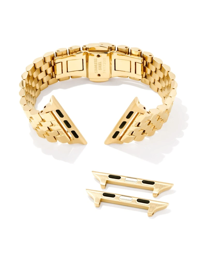Alex 5 Link Watch Band In Gold Tone Stainless Steel 4 Alex 5 Link Watch Band In Gold Tone Stainless Steel - Image 2