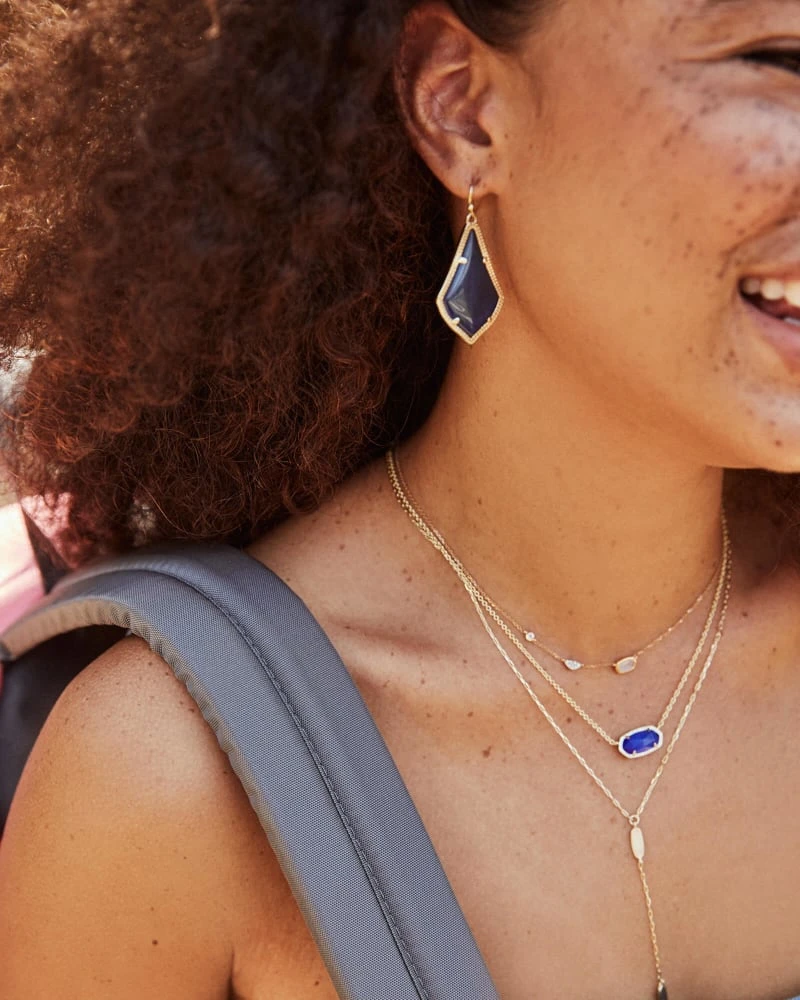 Alex Gold Drop Earrings In Black Opaque Glass 4 Alex Gold Drop Earrings In Black Opaque Glass - Image 2