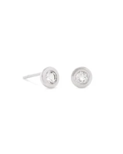 Aliyah Sterling Silver Stud Earrings In White Topaz