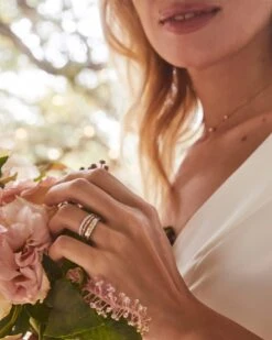 Angelina 14k Yellow Gold Band Ring In White Diamond -Kendra Scott Jewelry Store kendra scott angelina band ring 14k yellow gold white diamond 1