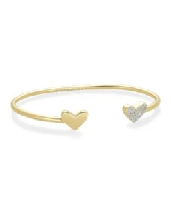 Ari Heart 18k Gold Vermeil Cuff Bracelet In White Diamond 9 Ari Heart 18k Gold Vermeil Cuff Bracelet In White Diamond -Kendra Scott Jewelry Store kendra scott ari heart cuff bracelet 18k gold vermeil white diamond 01 lg