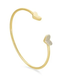 Ari Heart 18k Gold Vermeil Cuff Bracelet In White Diamond 8 Ari Heart 18k Gold Vermeil Cuff Bracelet In White Diamond -Kendra Scott Jewelry Store kendra scott ari heart cuff bracelet 18k gold vermeil white diamond 02 lg