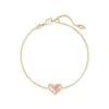 Ari Heart Gold Chain Bracelet In Dichroic Glass -Kendra Scott Jewelry Store kendra scott ari heart delicate chain bracelet gold dichroic glass 00 lg