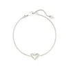 Ari Heart Silver Chain Bracelet In Ivory Mother-of-Pearl -Kendra Scott Jewelry Store kendra scott ari heart delicate chain bracelet rhodium ivory mother of pearl 00 lg