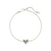 Ari Heart Silver Chain Bracelet In Platinum Drusy