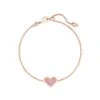 Ari Heart Rose Gold Chain Bracelet In Light Pink Drusy 1 Ari Heart Rose Gold Chain Bracelet In Light Pink Drusy -Kendra Scott Jewelry Store kendra scott ari heart delicate chain bracelet rose gold pink drusy 00