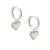 Ari Heart Silver Huggie Earrings In Ivory Mother-of-Pearl 1 Ari Heart Silver Huggie Earrings In Ivory Mother-of-Pearl -Kendra Scott Jewelry Store kendra scott ari heart huggie earring rhodium ivory mother of pearl 00 lg